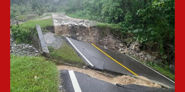 Jalan Lintas Provinsi Penghubung Antara Bolse, Bolmong dan Kotamobagu Rusak Parah (Putus) akibat Banjir Bandang dan Lonsoran Batu/Kayu Besar yang diduga dari PT. J'Resources Site Bakan.