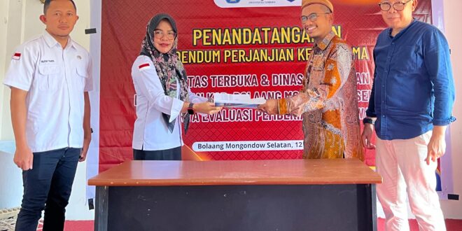 Teken Adendum Perjanjian Kerjasama dengan UT Gorontalo, Ini Harapan Rante Hatani Kadisdikbud Bolsel